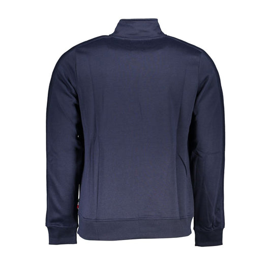 Blue Polyester Men Sweatshirt