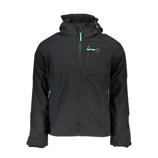 Black Polyester Men's Jacket