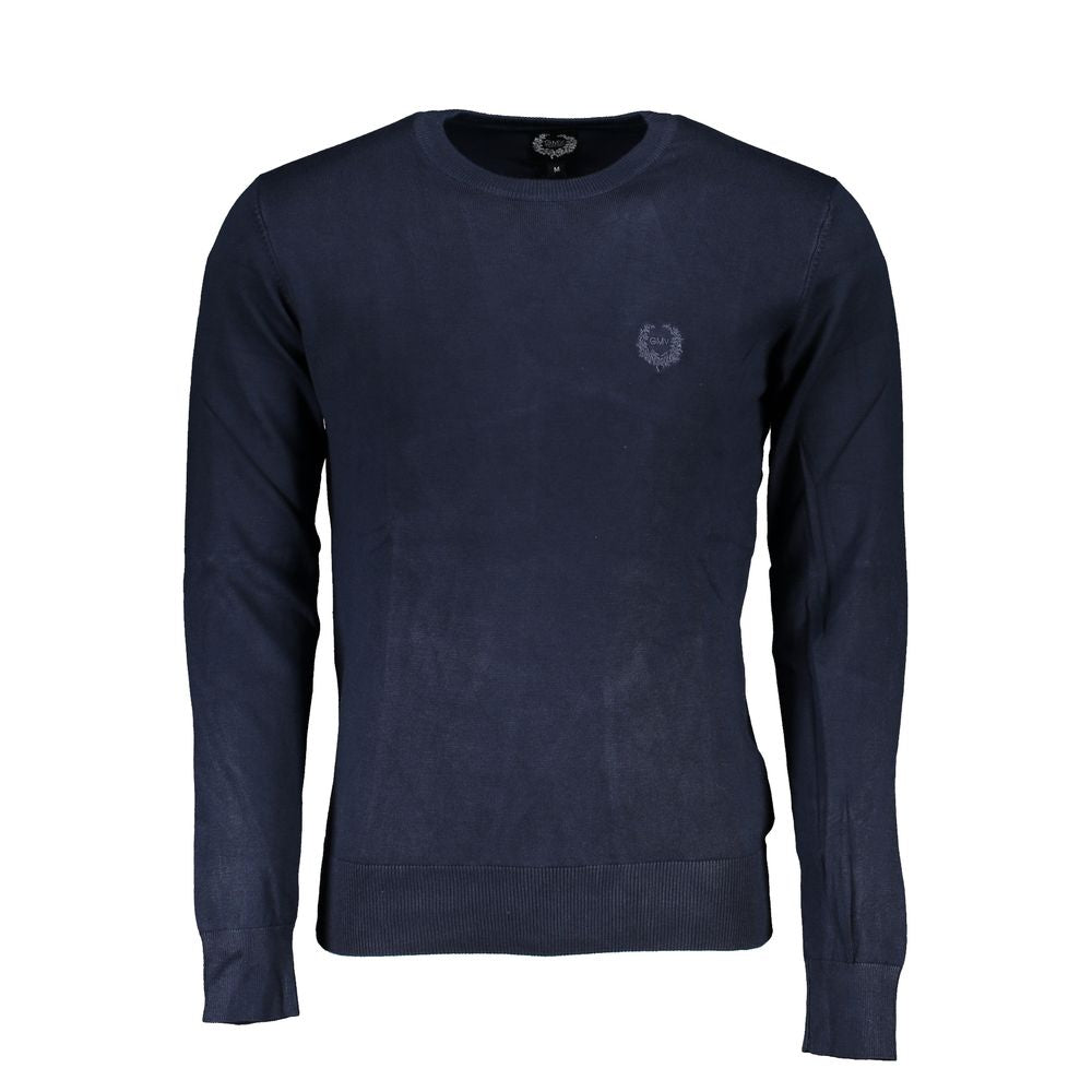 Blue Viscose Men Sweater