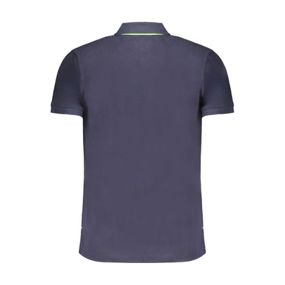 Blue Cotton Men Polo