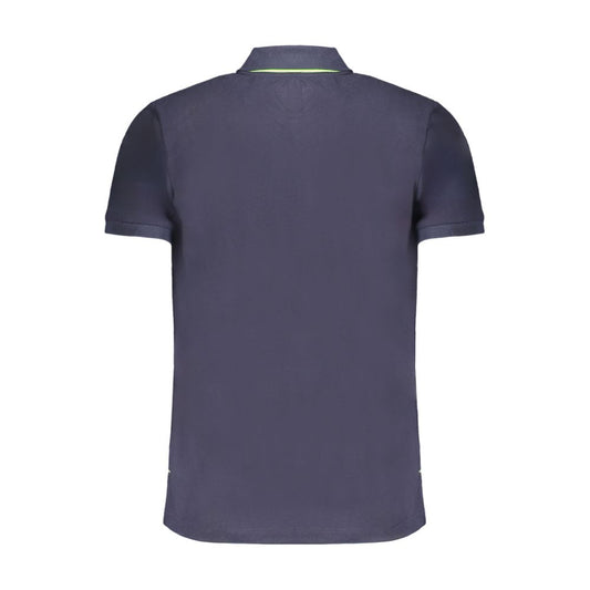 Blue Cotton Men Polo