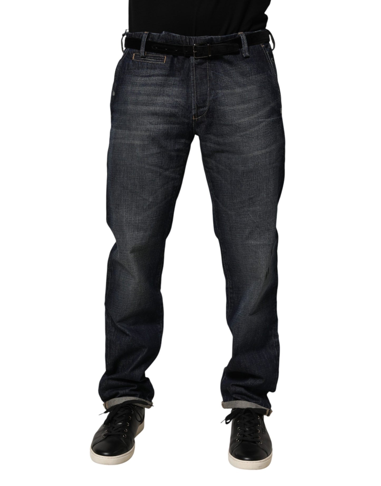 Dark Blue Washed Skinny Men Denim Trouser Jeans