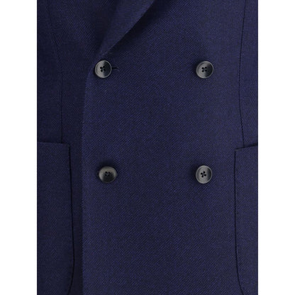 Blue Fleece Wool Coat