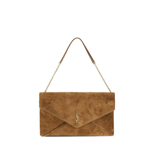 Beige Calf Leather Bos Taurus Shoulder Bag
