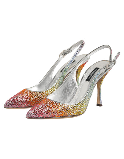 Multicolor Sequin Slingback Pumps Shoes