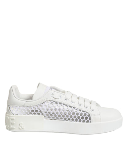White Mesh Inserts Low Top Sneakers Shoes