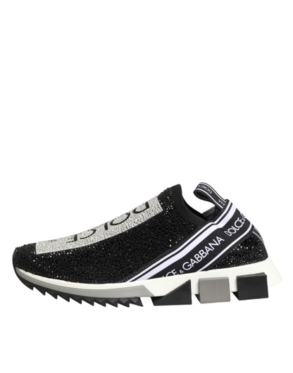 Black Silver Slip On Sorrento Sneakers Shoes