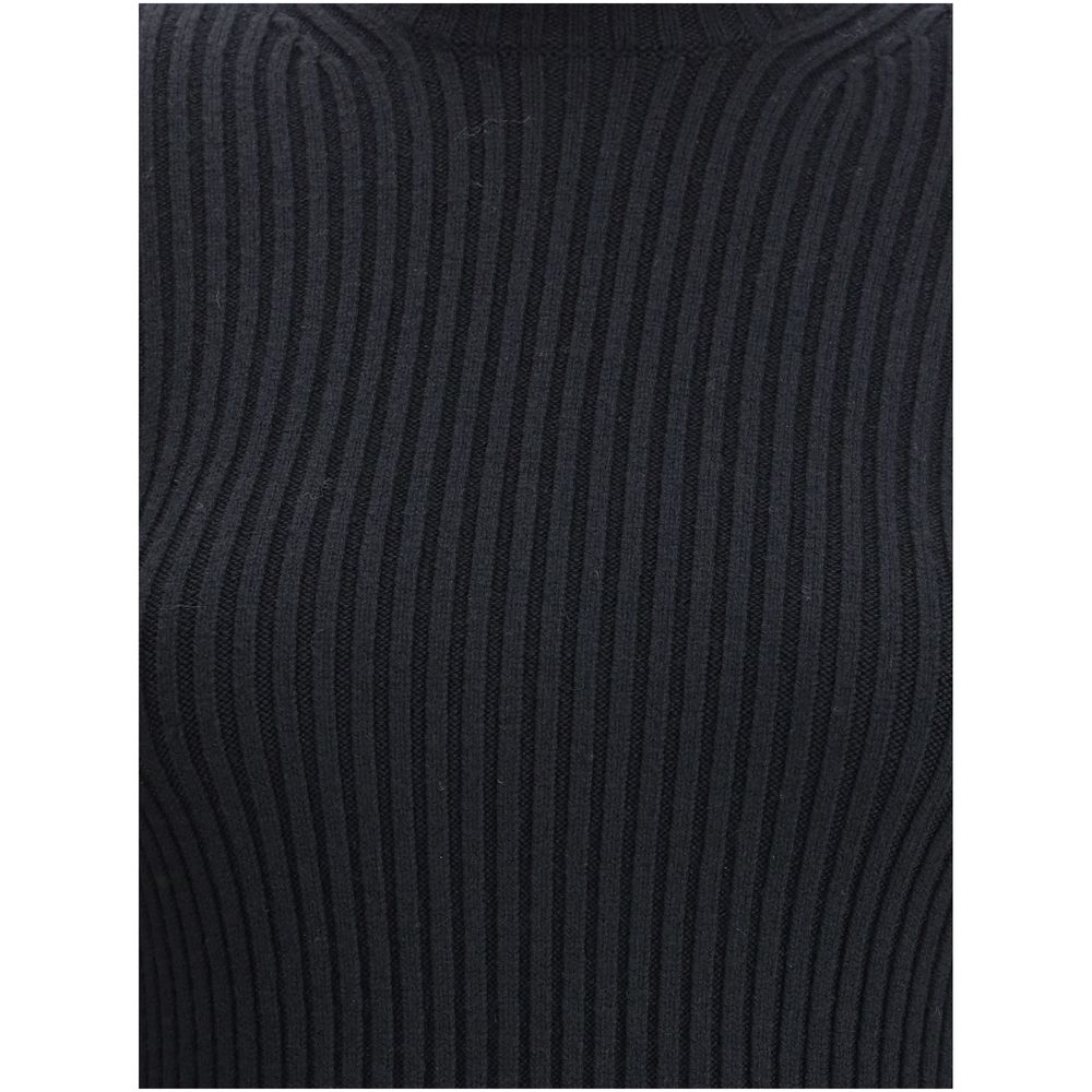 Black Wool Long Sleeve T-Shirt