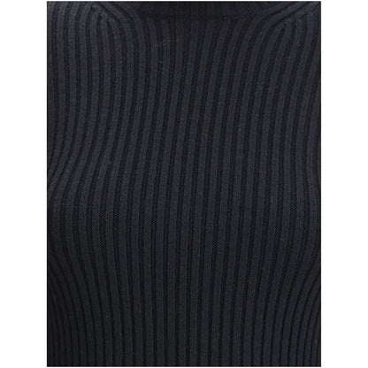 Black Wool Long Sleeve T-Shirt