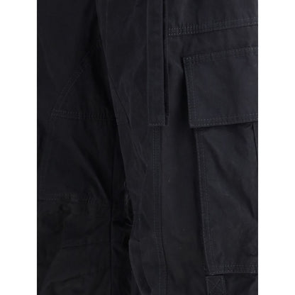 Black Cotton Cargo Pants