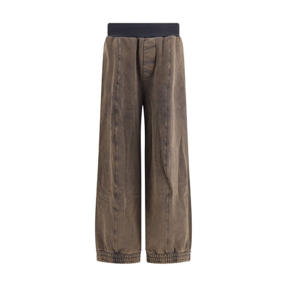 Brown Cotton Casual Pants