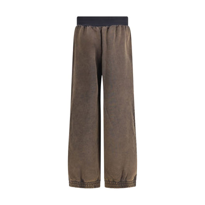 Brown Cotton Casual Pants