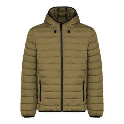 Green Polyester Men's Quilted Jacket