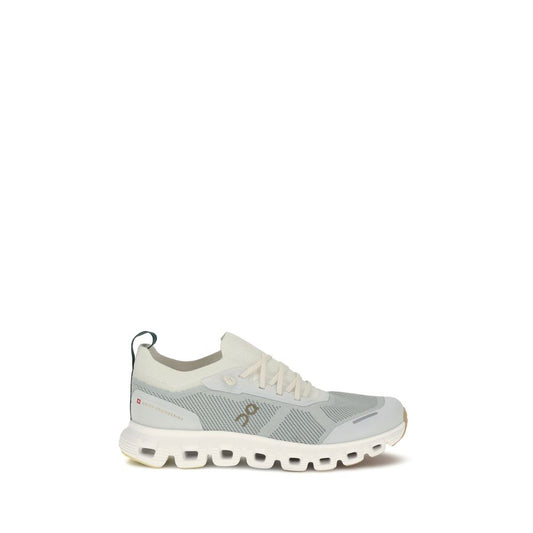 White Polyester Athletic Sneakers