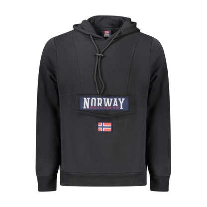 Black Cotton Men's Hooded Sweatshirt