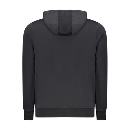 Black Cotton Men's Hooded Sweatshirt
