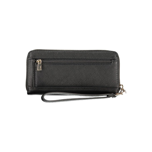 Black Polyurethane Women's Wallet