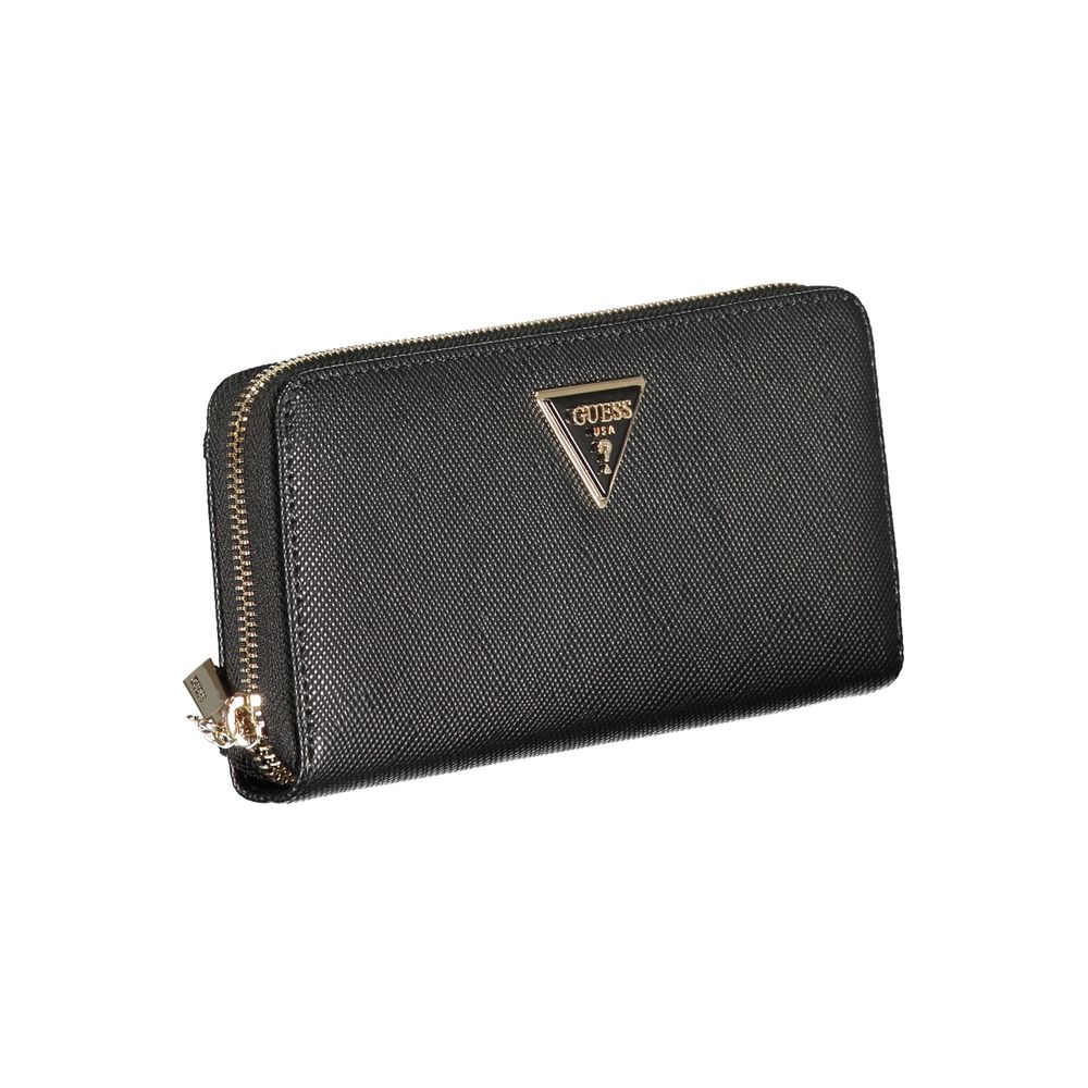 Black Polyurethane Women's Wallet