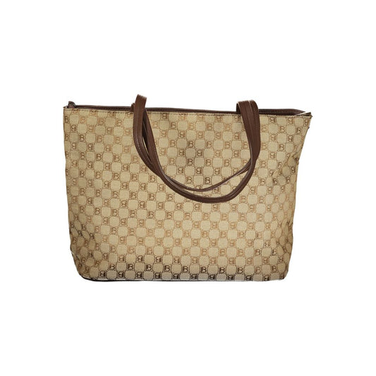 Beige Polyester Handbag
