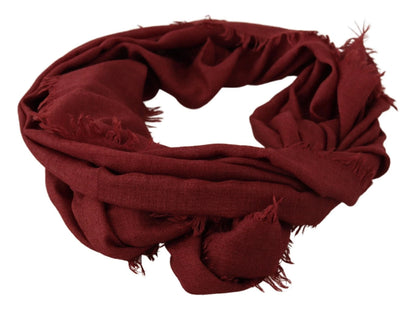Red DG Crown Cashmere Silk Shawl Fringe Wrap Scarf