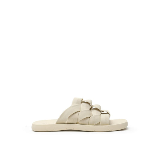Beige Fabric Slippers