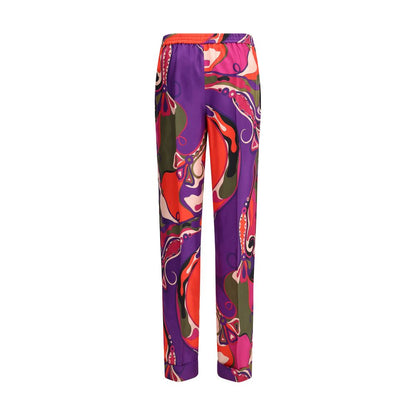 Multicolor Silk Casual Pants