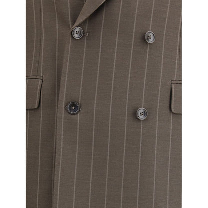 Gray Fleece Wool Suits And Blazer