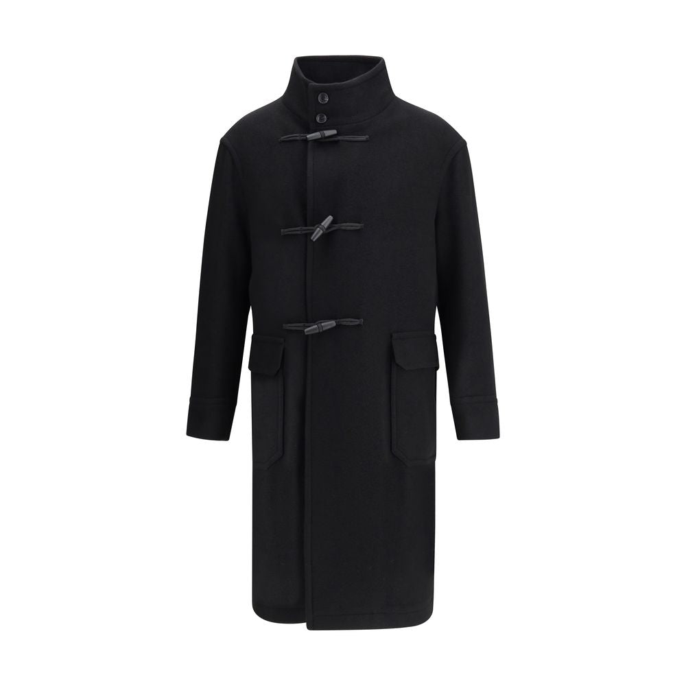 Black Fleece Wool Coat