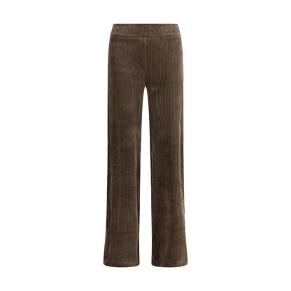Brown Cotton Casual Pants
