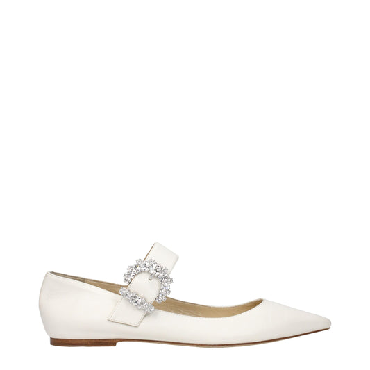 White Leather Ballet Flats