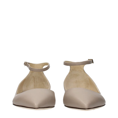 Gray Leather Ballet Flats