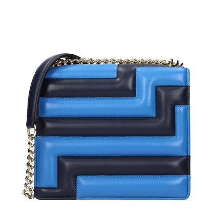 Blue Leather Shoulder Bag