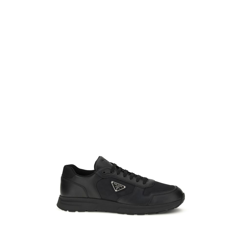 Black Recycled Polyamide Athletic Sneakers
