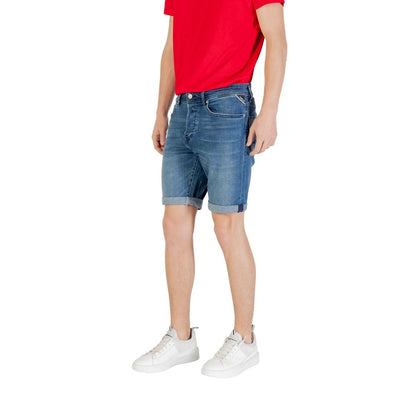 Blue Cotton Bermuda Shorts