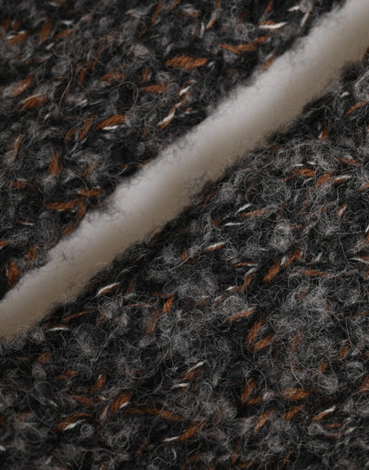 Gray Virgin Wool Knitted Fingerless Men Gloves