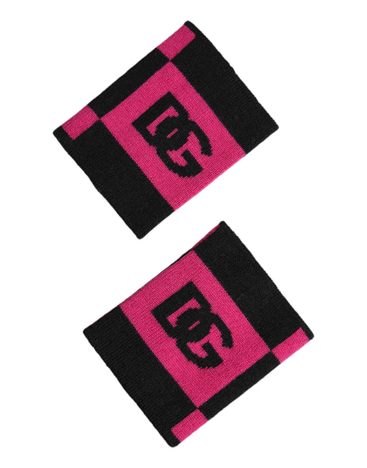 Black Pink DG Logo Cashmere 1 Pair Wristband