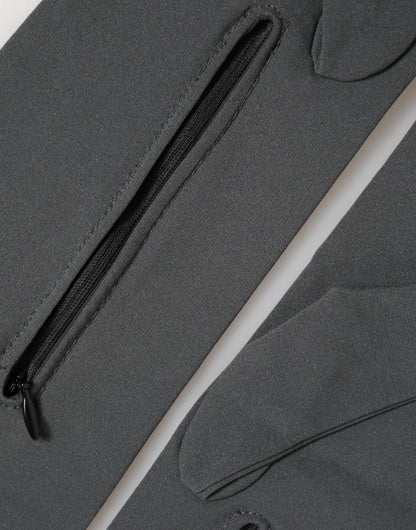 Dark Gray Viscose Elbow Length Mitten Men Gloves