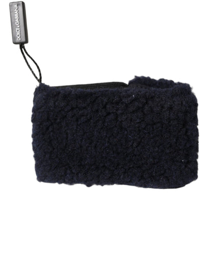 Black Wool Knitted Sweatbands Men Wristband