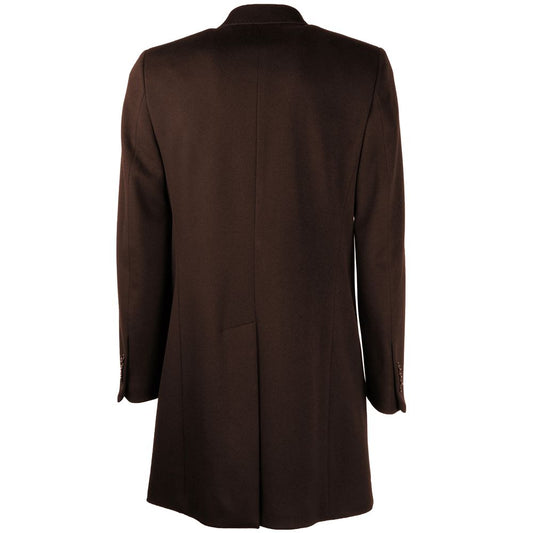 Dark Brown Wool Men's Coat