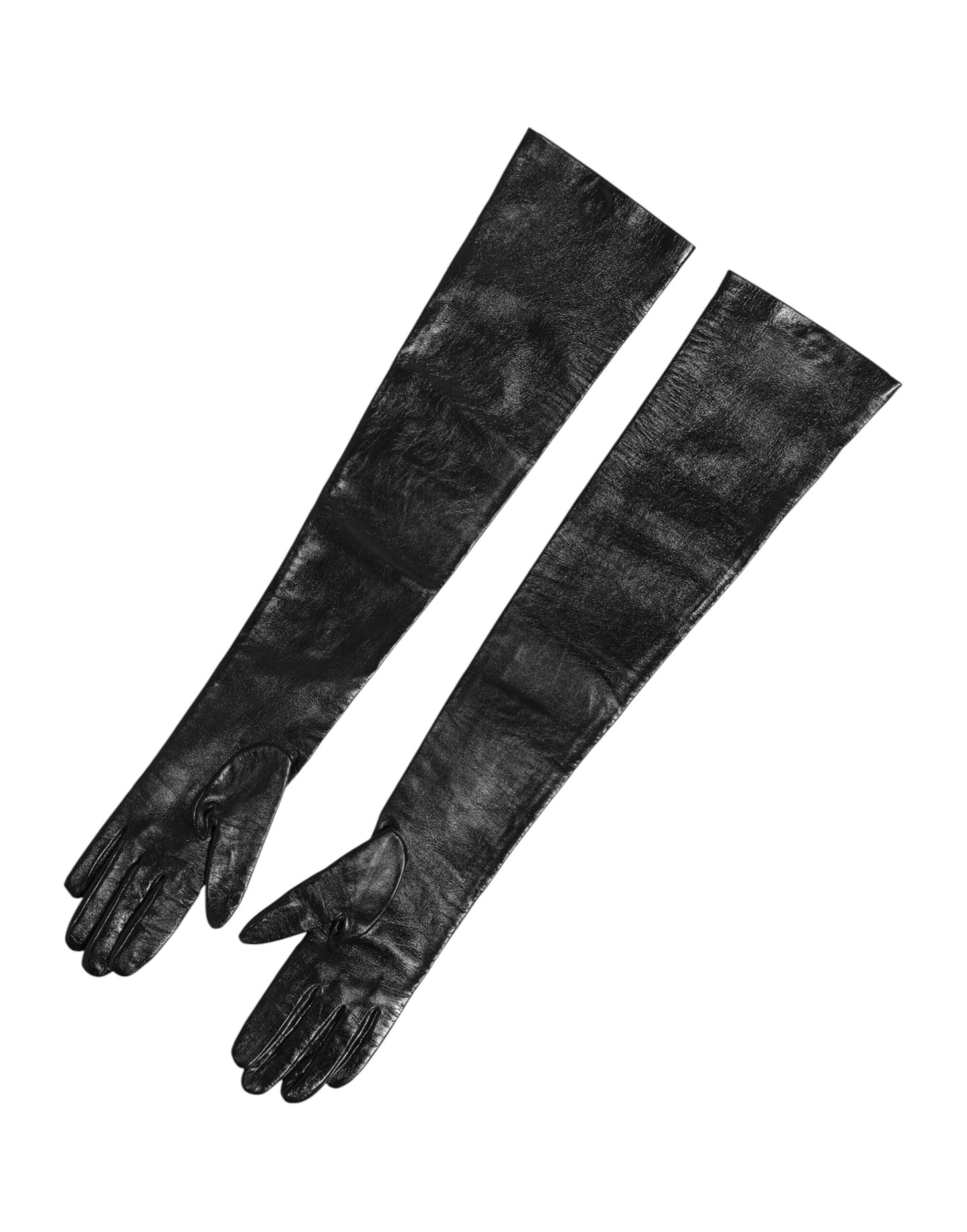 Black Polyester Elbow Length Mitten Gloves