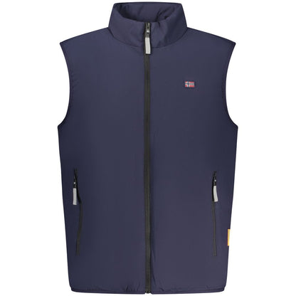 Blue Polyester Jackets & Coat