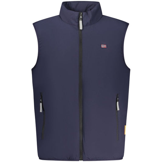 Blue Polyester Jackets & Coat