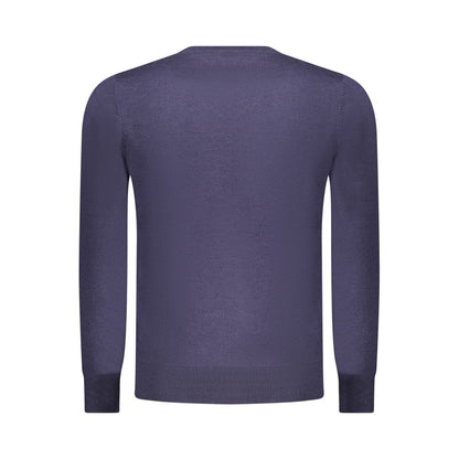 Blue Wool Men Sweater