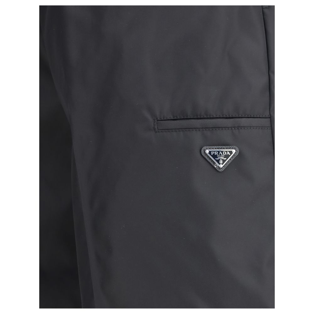 Black Recycled Polyamide Bermuda Shorts