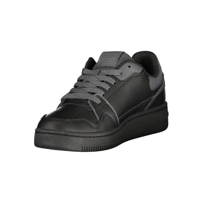 Black Leather Women Sneaker