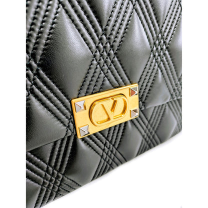 Black Leather Shoulder Bag