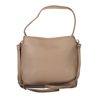Brown Polyethylene Women Handbag