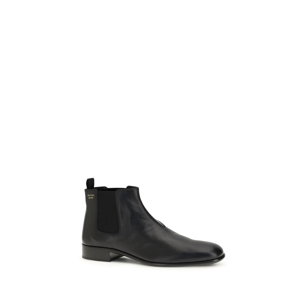 Black Goatskin Ankle Boots