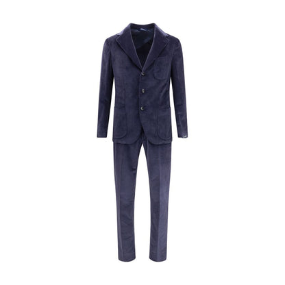 Blue Cotton Two-Piece Suit