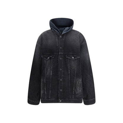 Black Cotton Denim Jacket